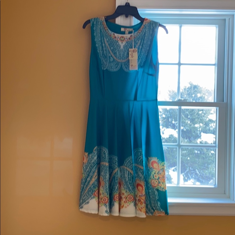 Designer dress by Arueh in Teal.